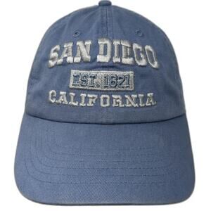 Newhattan Baseball Cap Blue One Size San Diego California Slideback Cotton Hat